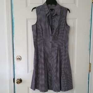 Talbots Black and White Gingham Sleeveless Dress